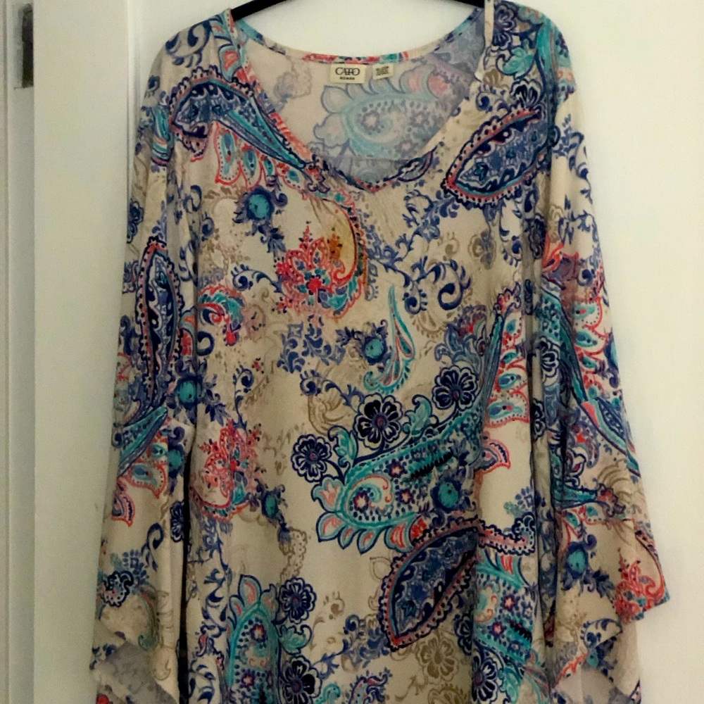 Cato shirt, size 18/20 gently used, boho style with fringe on hemline